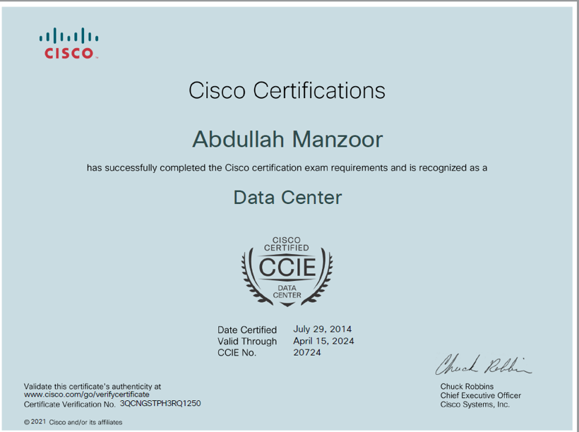 Cisco Certificate 8