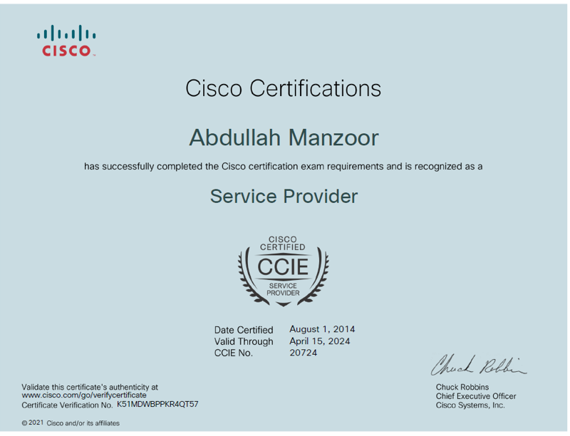 Cisco Certificate 9